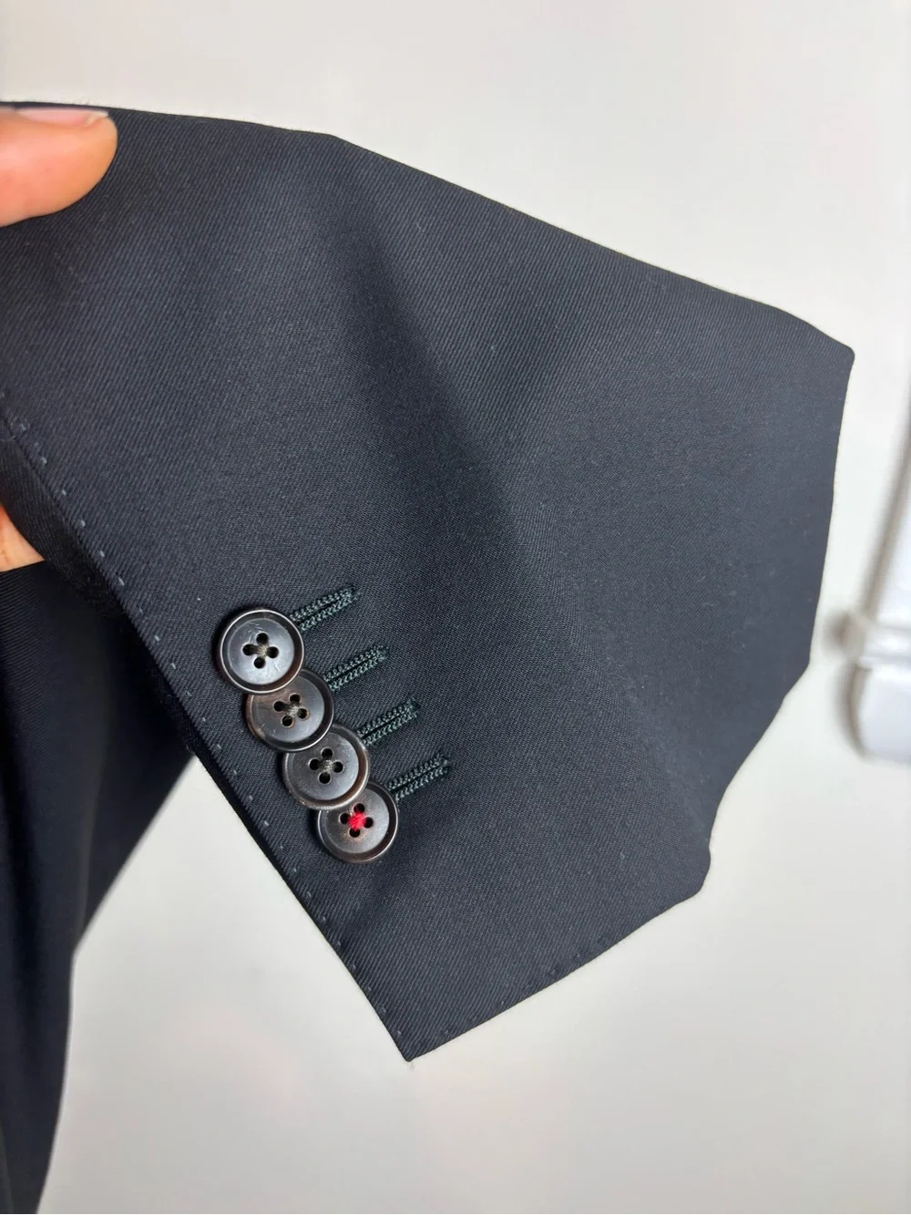 Suit Supply Vitale Barberis Canonico Wool  Black 2 Button Blazer Size 54